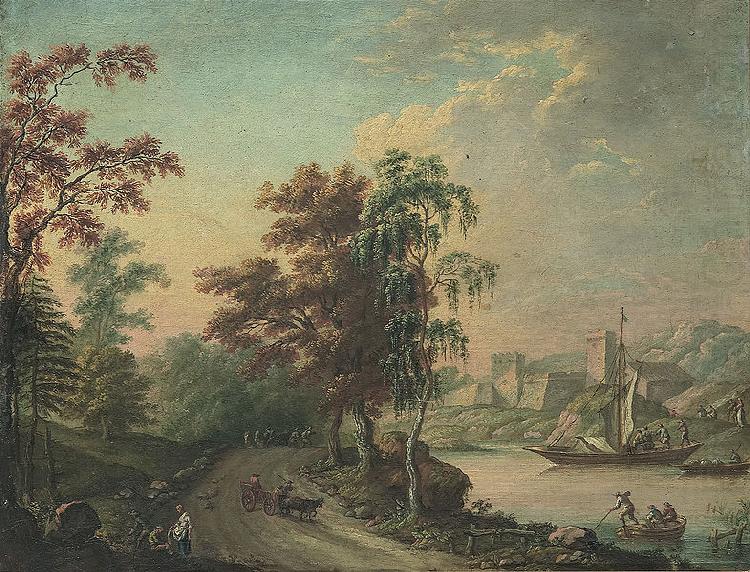 Landscape with city, Lorens Gottman